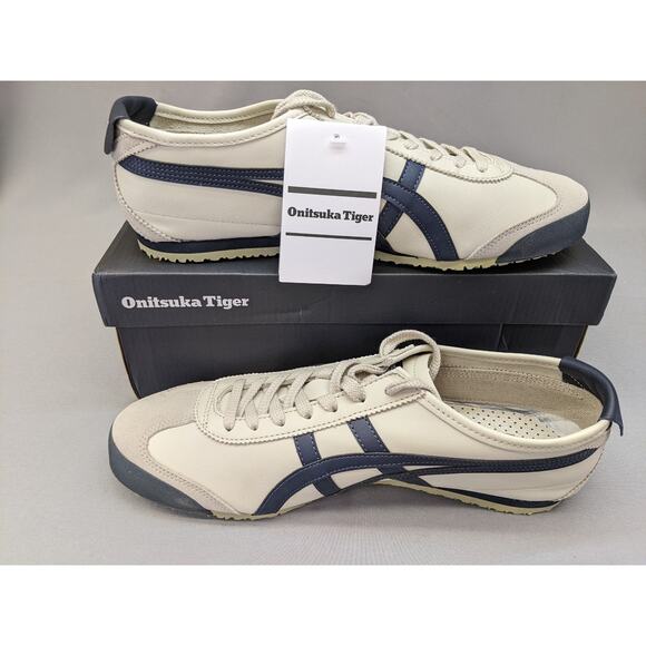 Onitsuka Tiger MEXICO 66 Leather 1183C102-200 Birch/Peacoat Unisex Size 6.5 - Picture 6 of 13